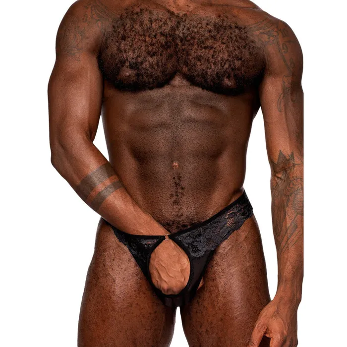 Male Power Male Sex Toys | Sassy Lace - Open Ring Thong - Large/x-Large - Black Male Power Male Sex Toys | Sassy Lace - Open Ring Thong - Large/x-Large - Black