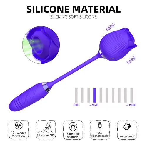 3ZToyBox Female Sex Toys Purple Rose With Dildo Limited Edition