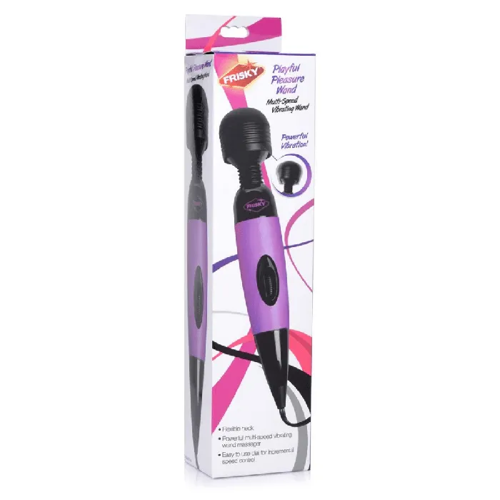 Frisky Playful Pleasure Plug In Wand Massager XR Brands Female Sex Toys