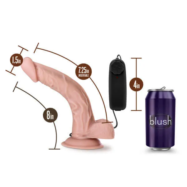 Female Sex Toys Dr Skin Dr Sean 8 Vibrating Cock with Suction Cup Vanilla Beige Dildo Blush Novelties