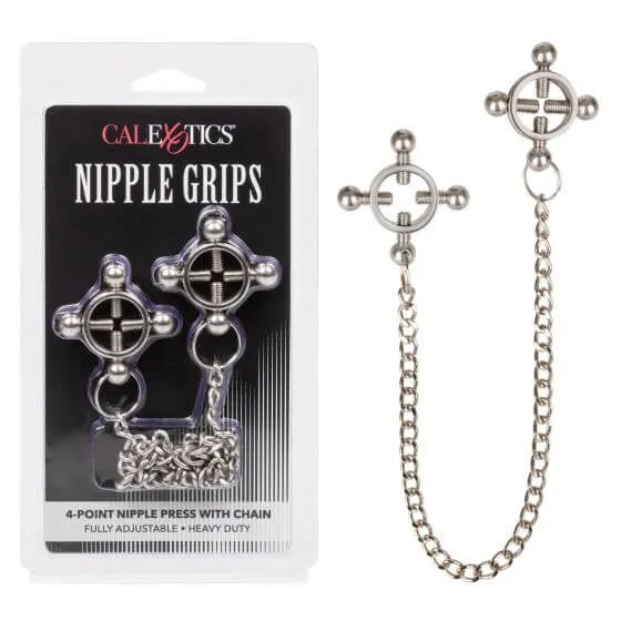 Female Sex Toys Enhance Sensual Stimulation with Nipple Grips 4 Point Nipple Press with Chain California Exotic Novelties Female Sex Toys Enhance Sensual Stimulation with Nipple Grips 4 Point Nipple Press with Chain California Exotic Novelties