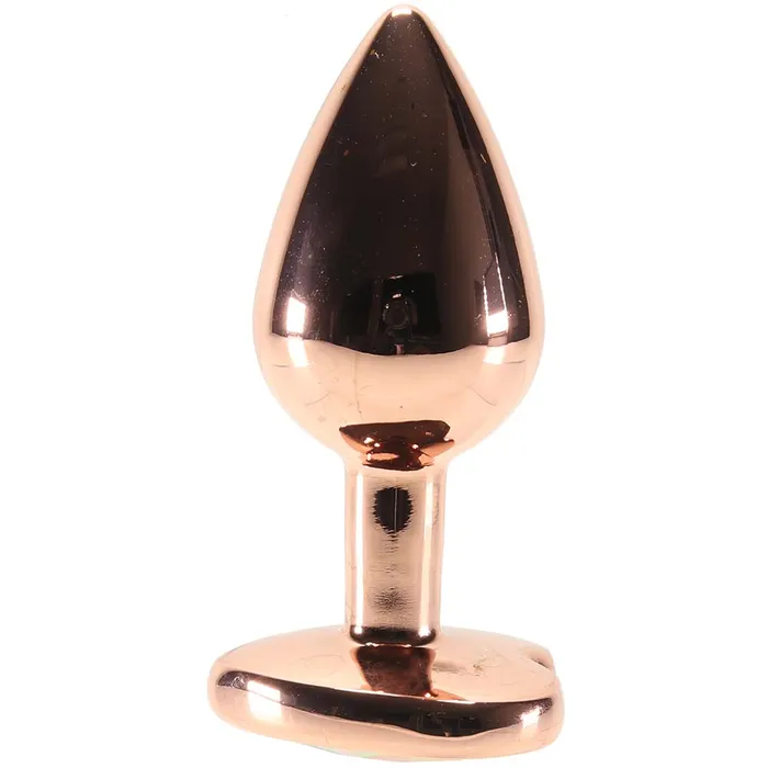 Small Aluminum Plug with Clear Heart Gem in Rose Gold ns novelties Female Sex Toys Small Aluminum Plug with Clear Heart Gem in Rose Gold ns novelties Female Sex Toys