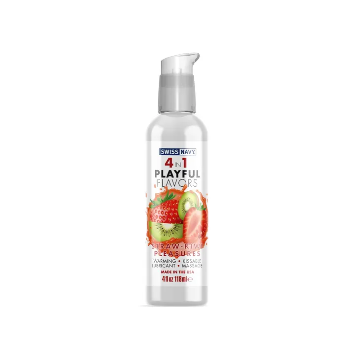 Swiss Navy 4 In 1 Playful Flavors Strawberry Kiwi Pleasure 4 Oz MD Science Female Sex Toys Swiss Navy 4 In 1 Playful Flavors Strawberry Kiwi Pleasure 4 Oz MD Science Female Sex Toys