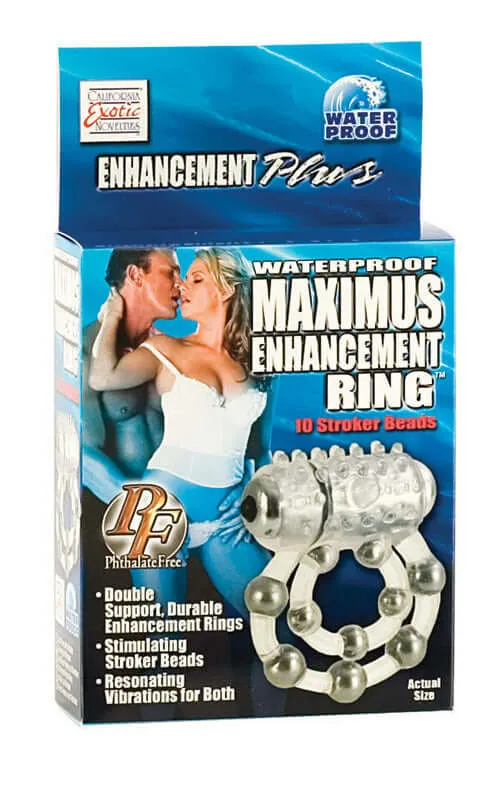 Waterproof Maximus Enhancement Ring 10 Stroker Beads California Exotic Novelties Male Sex Toys