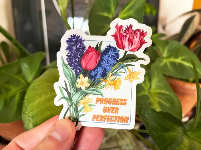 Fabulously Feminist Vibrators Progress Over Perfection Sticker