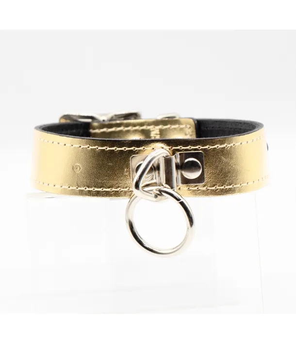 Kookie Female Sex Toys Anything But Basic ORing Collar in Metallic Gold