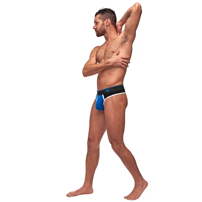 Male Power Anal Retro Sport Panel Thong S M Black Blue Male Power Anal Retro Sport Panel Thong S M Black Blue