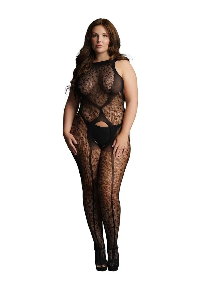 Bodystockings Playsuits Le Desir Le Desir Crotchless Leopard Bodystocking
