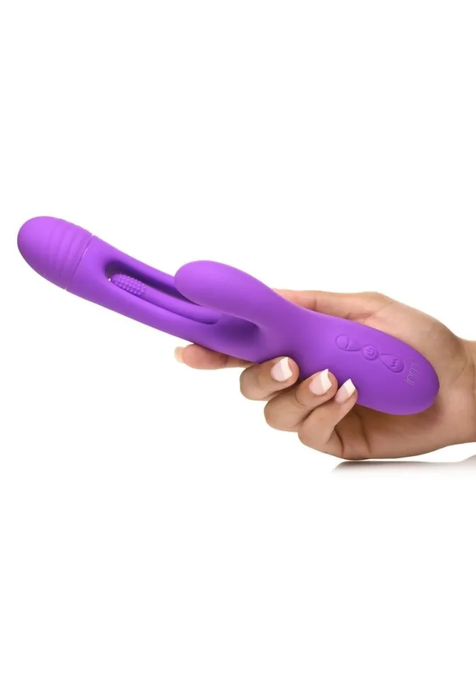 Inmi Female Sex Toys Inmi TriFlick Flicking Rechargeable Silicone Rabbit Vibrator