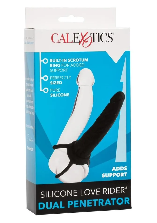 Love Rider Silicone Dual Penetrator Dildo Cock Ring Extensions Dildos