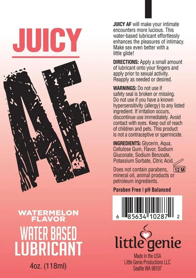 Lubricants Juicy AF Water Based Flavored Lubricant Watermelon AF