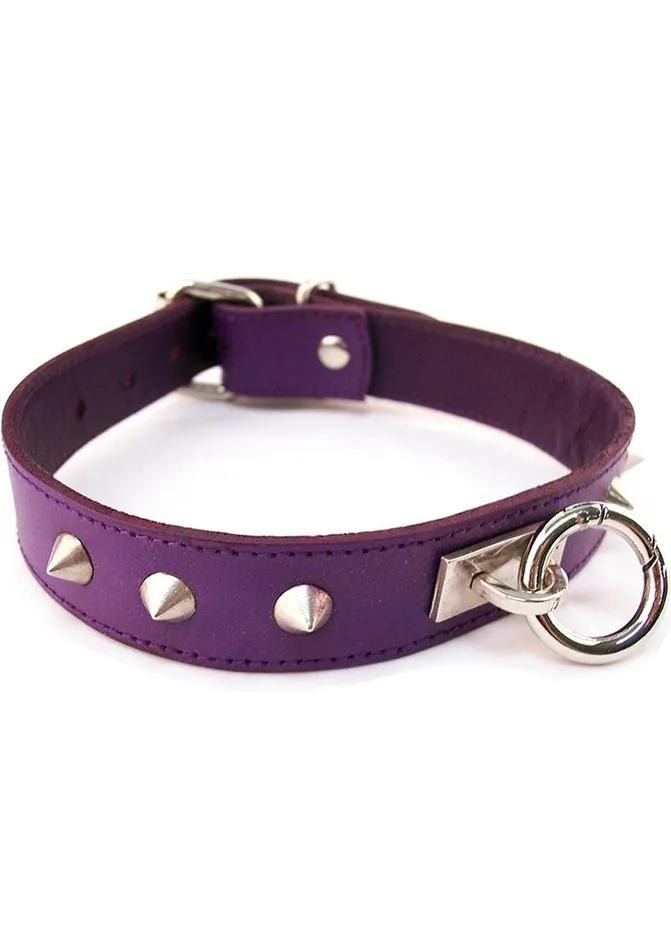 Male Sex Toys Rouge Rouge O Ring Studded Adjustable Leather Collar
