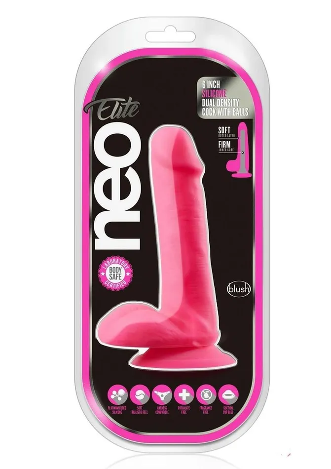 Neo Elite Female Sex Toys Neo Elite Silicone Dual Density Dildo with Balls