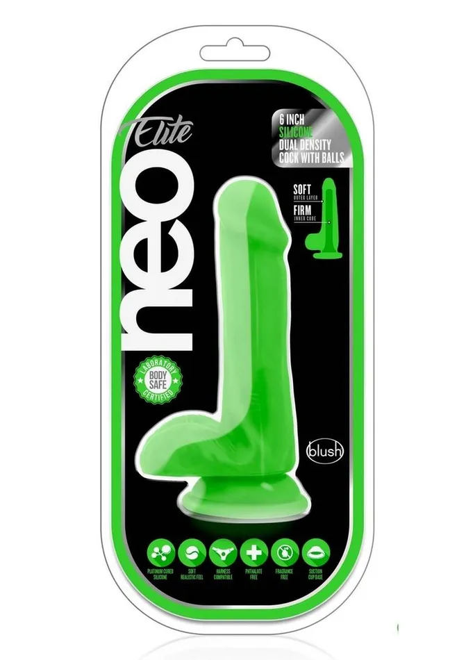Neo Elite Female Sex Toys Neo Elite Silicone Dual Density Dildo with Balls