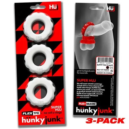 Oxballs Hunkyjunk SuperHuj 3Pack Cockrings Enhancers Oxballs Hunkyjunk SuperHuj 3Pack Cockrings Enhancers